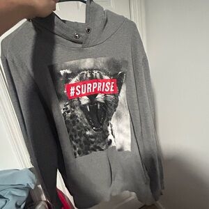 Aeropostale Gray Hoodie with Surprise Graphic